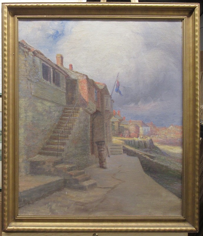 C. La Verne Butler 1920s European Harbor Quay Ptg Listed Paris Salon & NY Artist