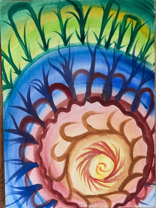 ALICE GUZMAN ORIGINAL WATERCOLOR PAINTING 15" X 11" NEW MEXICO ARTIST 1980'S gallery