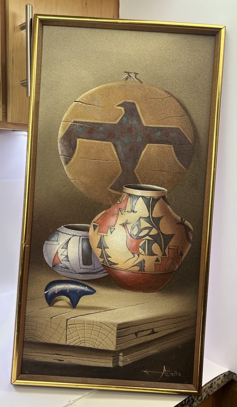 FOLIO SAND Artwork REALISM Signed MID CENTURY MODERN Picture 13x25” RIPPED gallery