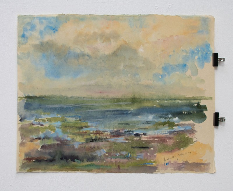 Gerhard Schulte-Dahling Rantum Sylt Landscape Postwar Signed Watercolor 1982 gallery