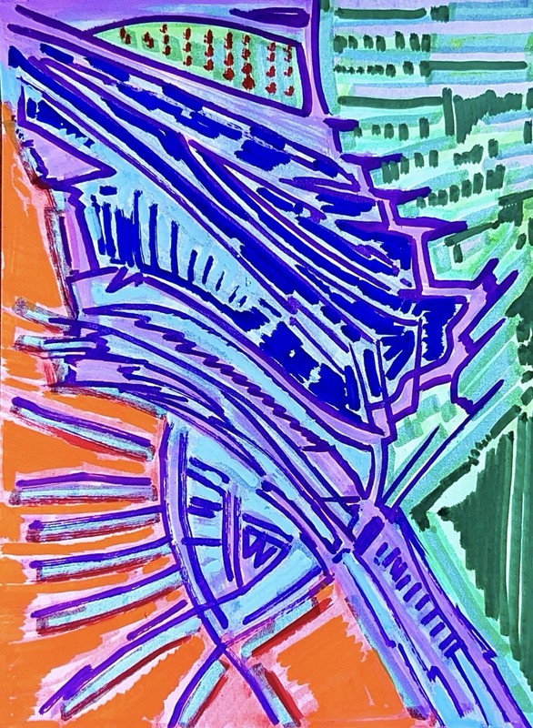 Modern Abstract Painting Graffiti Art Cubism AnimeCartoon Original Psychedelic