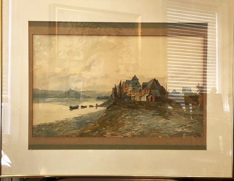 Charles King Wood (American), Antique c. 1897 Watercolor «Venezia», Signed/Dated