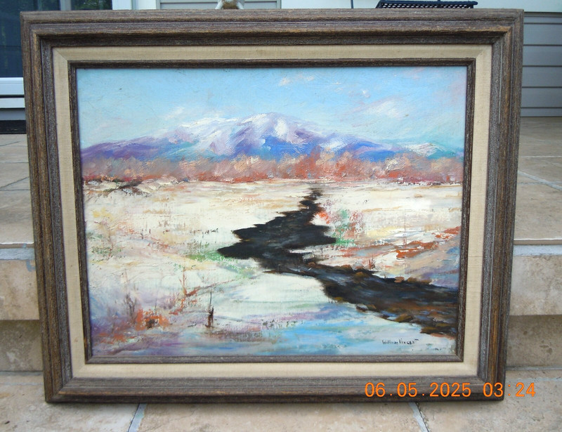 VINTAGE WILLIAM VINCENT OIL PAINTING DESERT SCENE VIBRANT COLORS