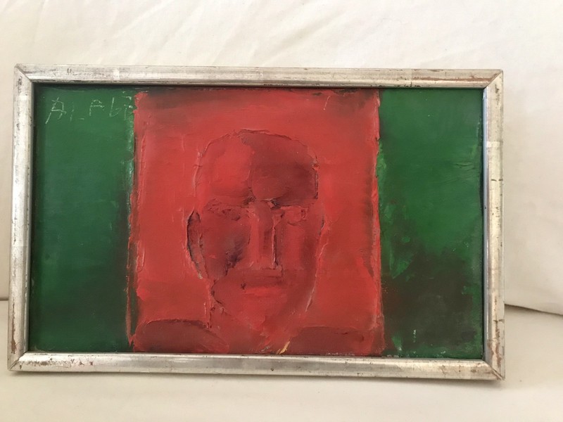 Mid Century Swedish Artist Alf Lindberg 1967 Portrait Oil Painting