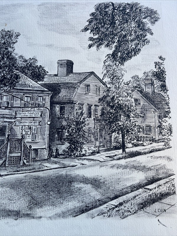 Jo Cain DRAWING ANTIQUE WPA MOTHER PRENTICE'S NEW ENGLAND REGIONALISM FAMOUS OLD gallery