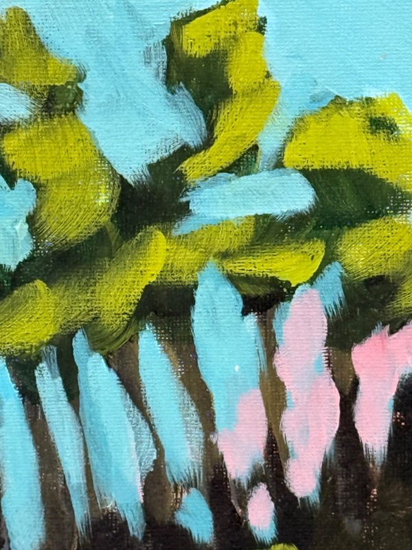 R Stevens Original Yellow Sailboat Landscape 9x12 Modern Impressionist Lake gallery