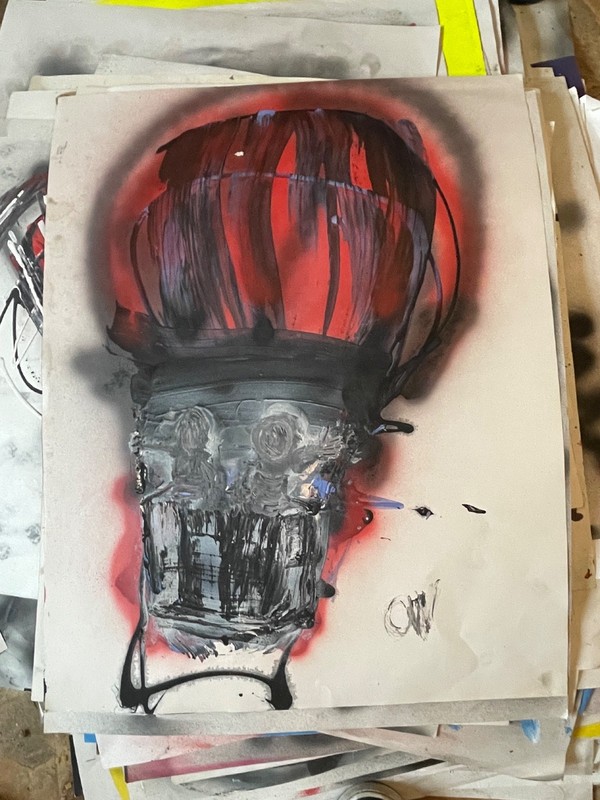 graffiti street art “Balloon ride” Ody West 22×28 poster size acrylic spray