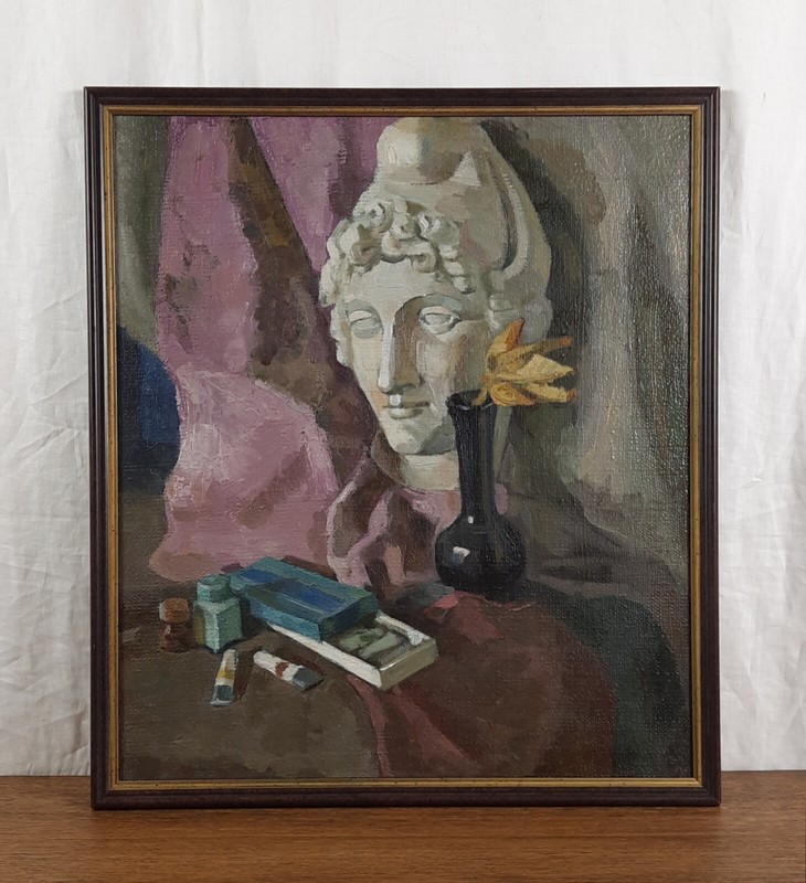 Head of Amazon, Academic Oil Still Life, Original Oil Painting, Ukrainian Artist