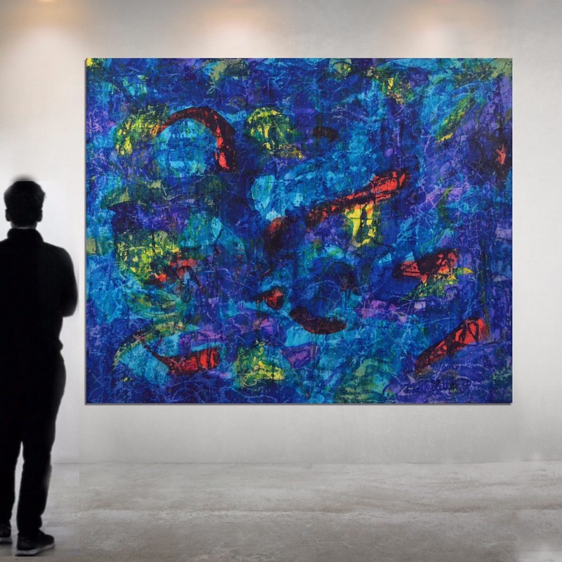 Jackson Pollock style￼￼ Canvas painting￼ 72” X 60”Abstract,Modern,XL,5ftX6ft gallery