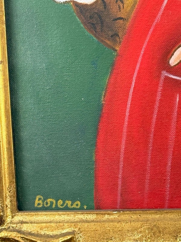 Fernando Botero (Handmade) Oil On Canvas Painting signed and stamped gallery