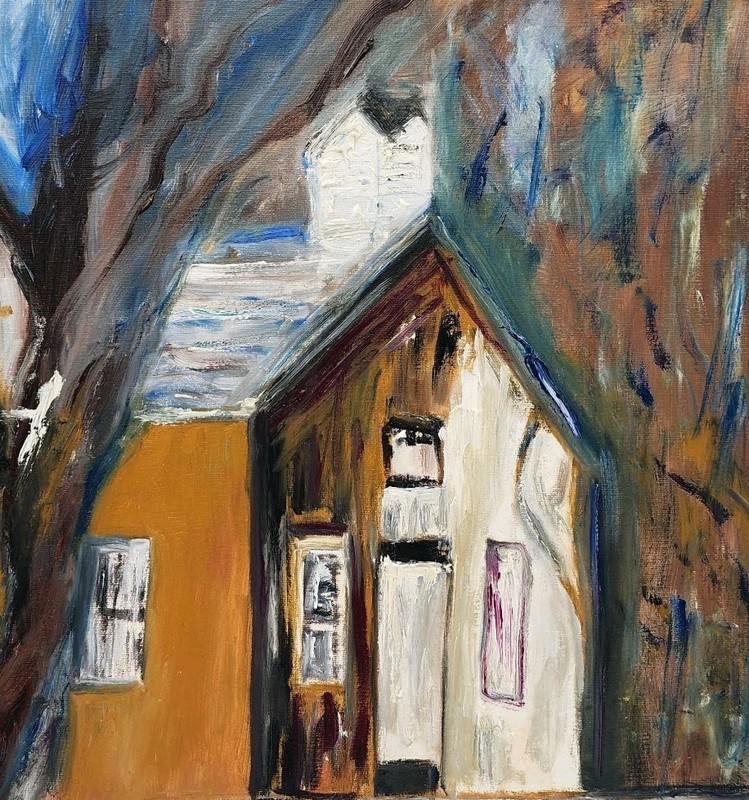 Doris Ingrid Engebretson Original Oil Painting Signed 2007 Expressionist House gallery