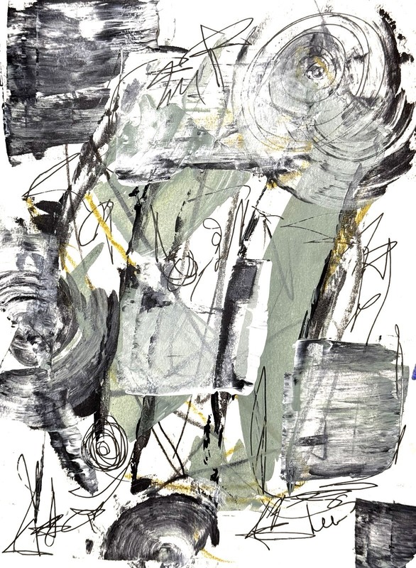 Original Abstract 9x12 Paper Ink Handmade Signed Fine Wall Art Decor 22 gallery