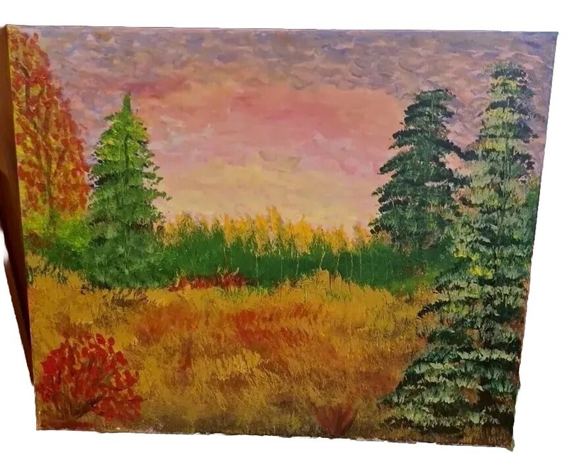 Burning Meadows, Acrylic Painting – 16×20 Hand Painted Artwork on Canvas