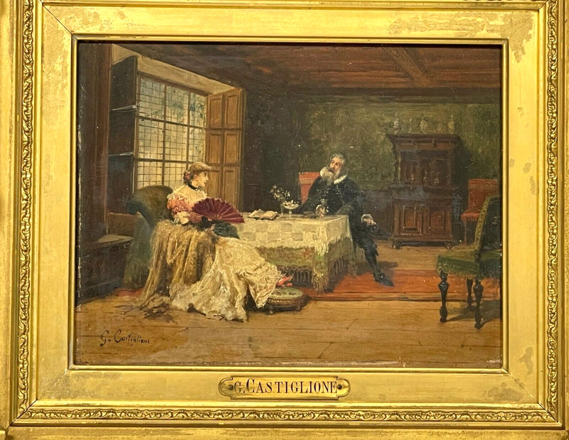 Italian Masterpiece Artist Giusesppe CASTIGNLIONE Painting On Wood Board gallery