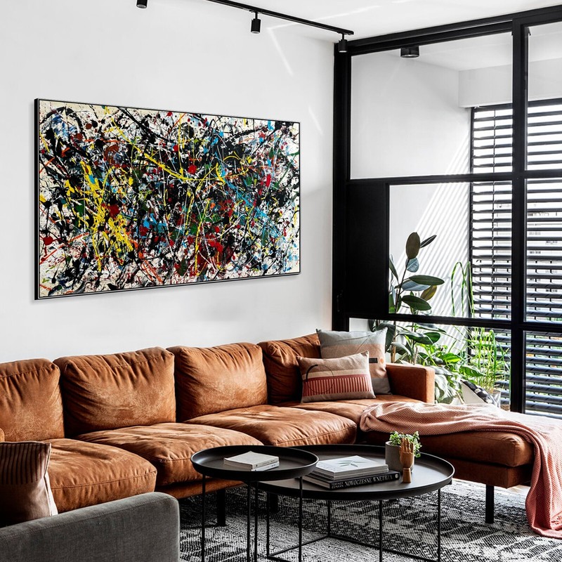Jackson Pollock Inspired Art | Huge Vibrant Abstract Splatter Canvas Wall Decor gallery