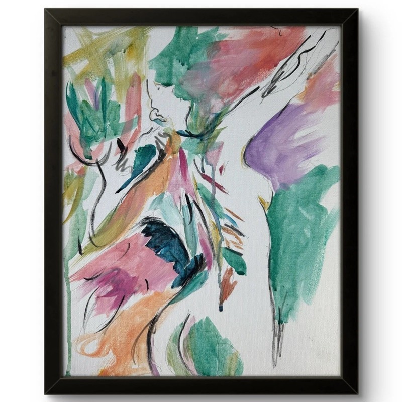 Female Painting Female Form Torso 14X11 ORIGINAL ART Woman Art Decor Abstract