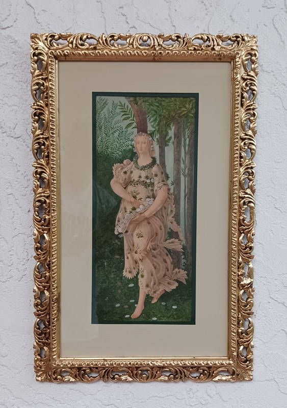 G. Prosdocimi After Sandro Boticelli-Flora From La Primavera- 1888 Watercolor
