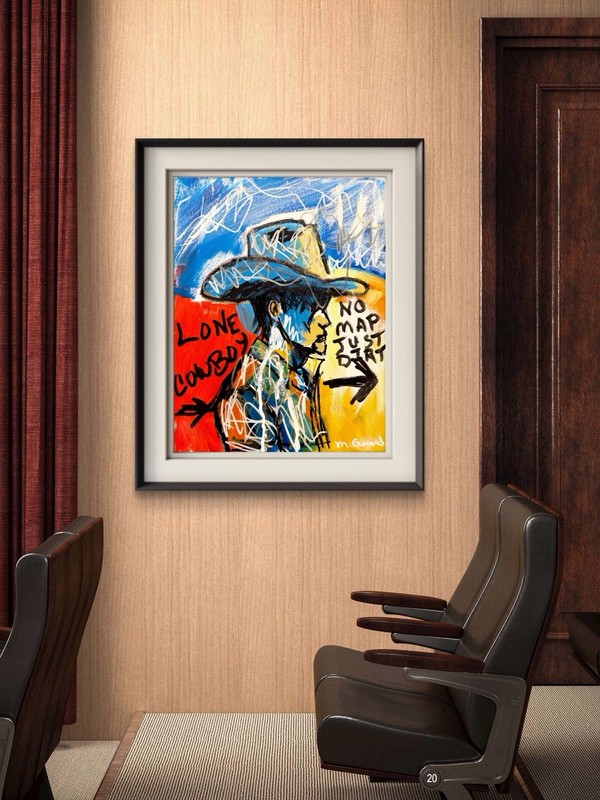 GERARD 11X14 IN-Abstract Pop Expressionist Original Acrylic Painting Canvas gallery