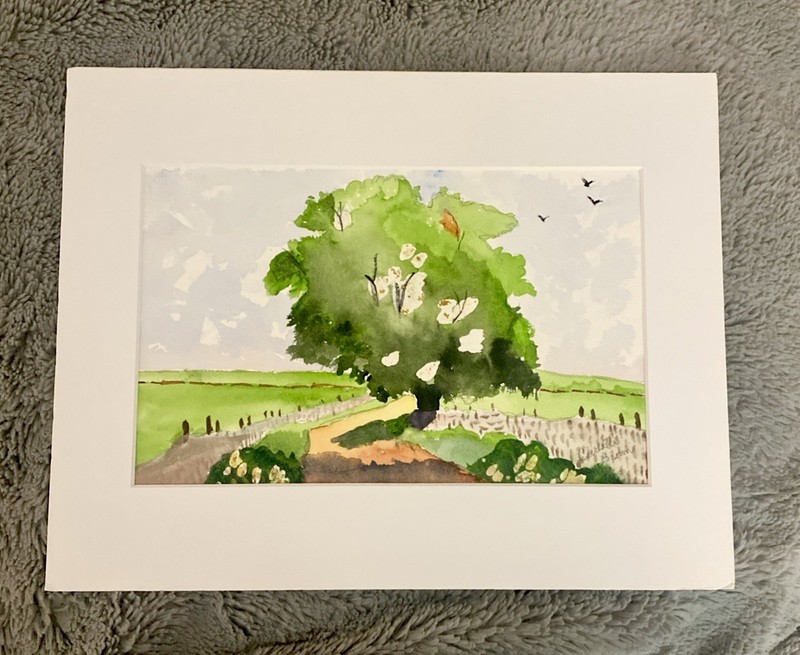 Original Signed Landscape Watercolor Matted to 11x14 - OOAK gallery