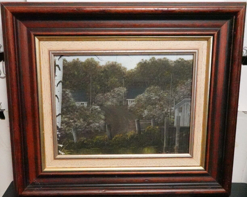G VON TRIER FISHERMAN’S WHARF ORIGINAL ACRYLIC ON BOARD LANDSCAPE PAINTING