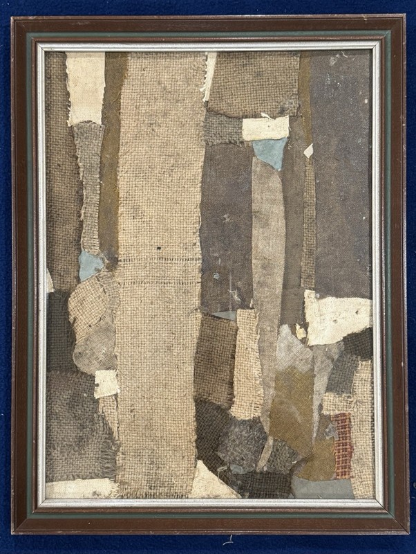 Original collage Painting On Board By Iranian-American Artist SIAH ARMAJANI