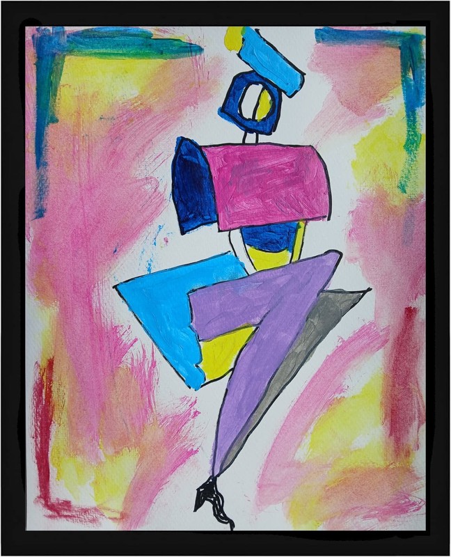 Expressionism/Abstract 11×14 Fashion Lady Signed Hand Made Street Art Painting
