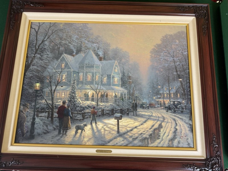 Thomas Kinkade. “A Holiday Gathering” 25 1/2 X 34 Limited addition #1022