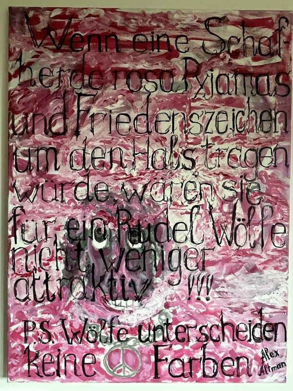 Original Picture Painting “Pink Clouds and the Eye of the Storm” Alex Altman