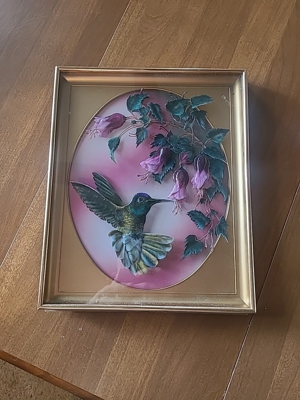 Hummingbird Raised Painting