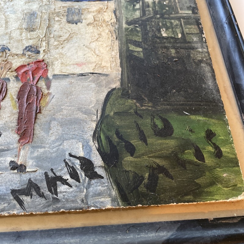 MARISIO PARIS OIL PAINTING LATE 1940’S STREET SCENE FASHION FRENCH LIFESTYLE gallery