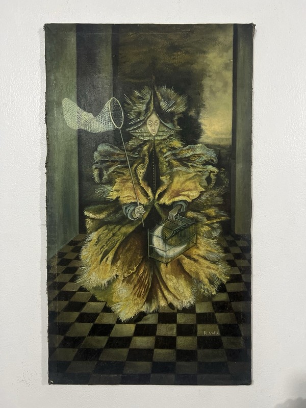 REMEDIOS VARO PAINTING OIL CANVAS SPANISH-MEXICAN PAINTER SURREALIST ART OLD gallery