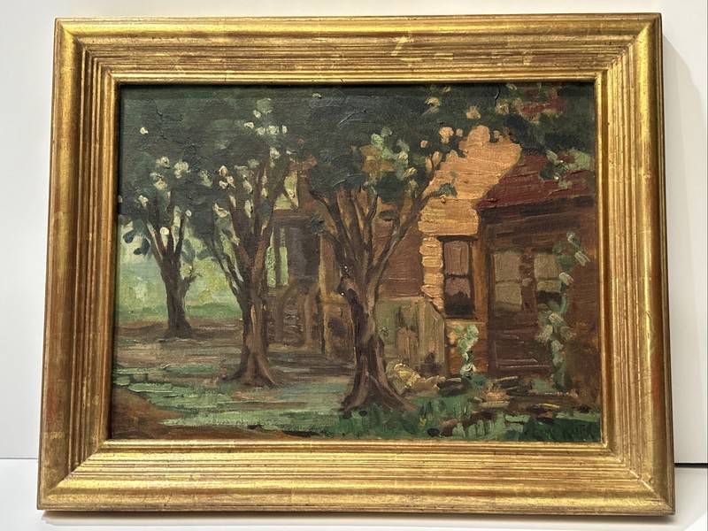 ANTIQUE IMPRESSIONIST PAINTING LANDSCAPE LENARD KESTER CALIFORNIA NEW YORK OIL gallery
