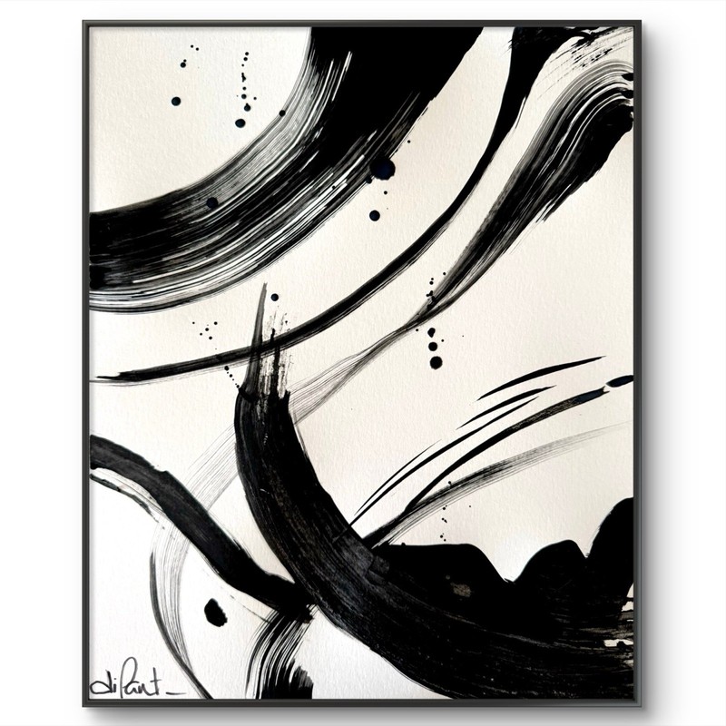 Abstract Monochrome 11×14 Paper Original Artwork Collectible Fine Art Interior