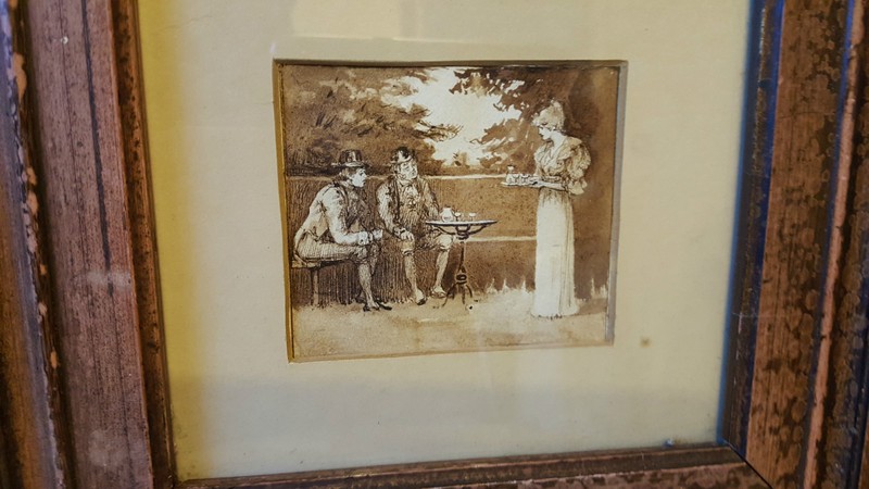 19th Century Framed Sepia Miniature Picture Agnes Dangerfield circa 1894 gallery