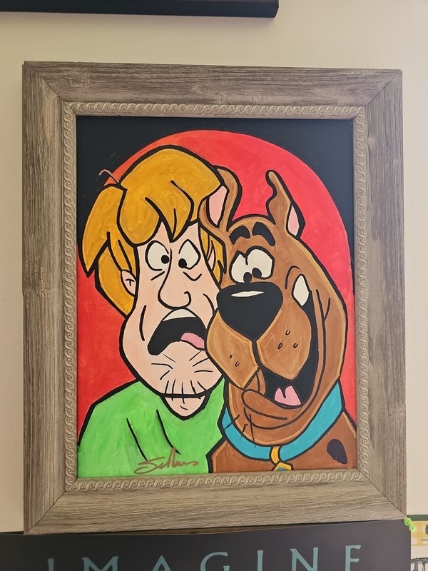Scooby Doo Painting Painted And Signed By Voice Actor Scott Innes