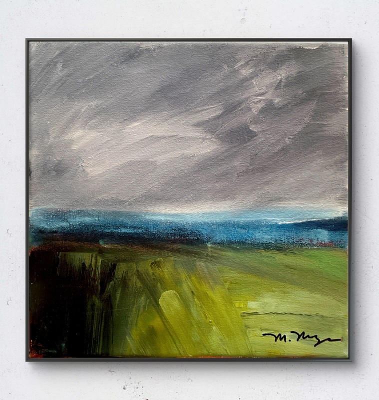 Mary Myers Original Abstract Expressionism 10×10 Landscape Signed Fine Art
