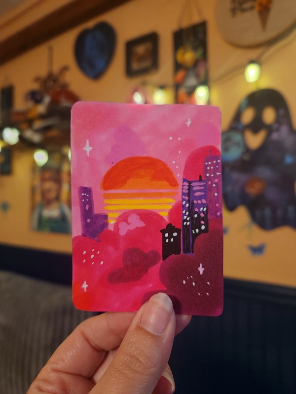 ACEO Vaporwave Original Artwork Card