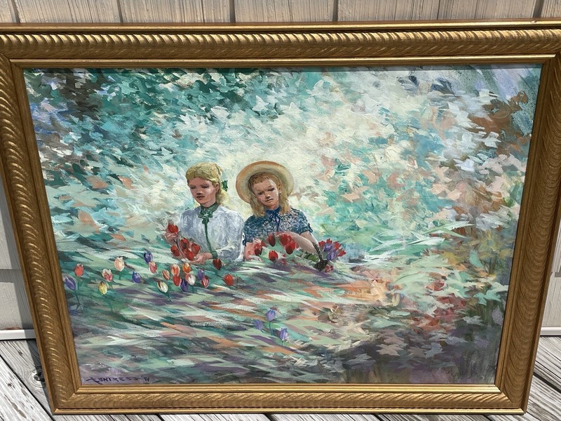 Norfolk VA Artist Tom Fentress, Impressionism Painting, Sisters, 30” x 24” gallery