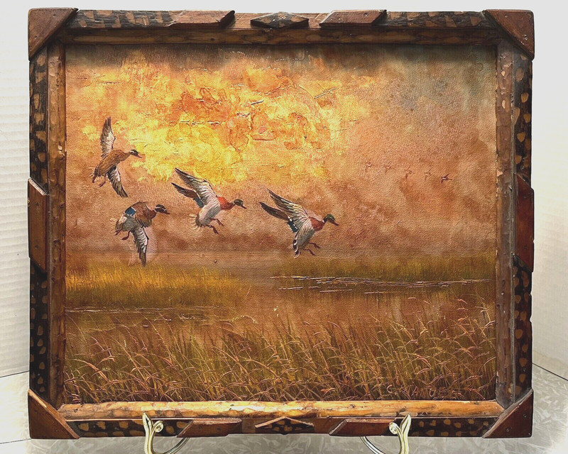 Original Duck Painting, signed C. Manuel