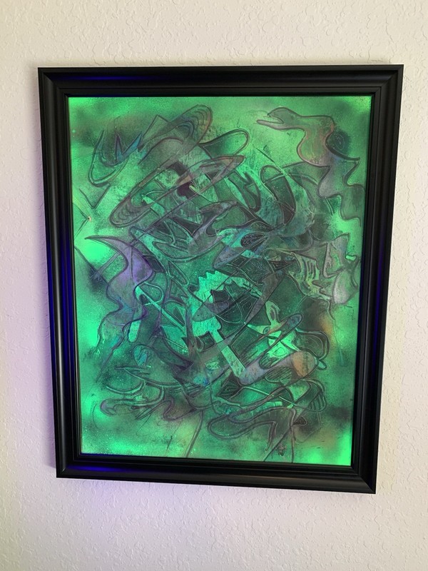 ORIGINAL 80’S ABSTRACT GRAFFITI SPRAY PAINTING N.Y. ROSARIO PROVENZA #31