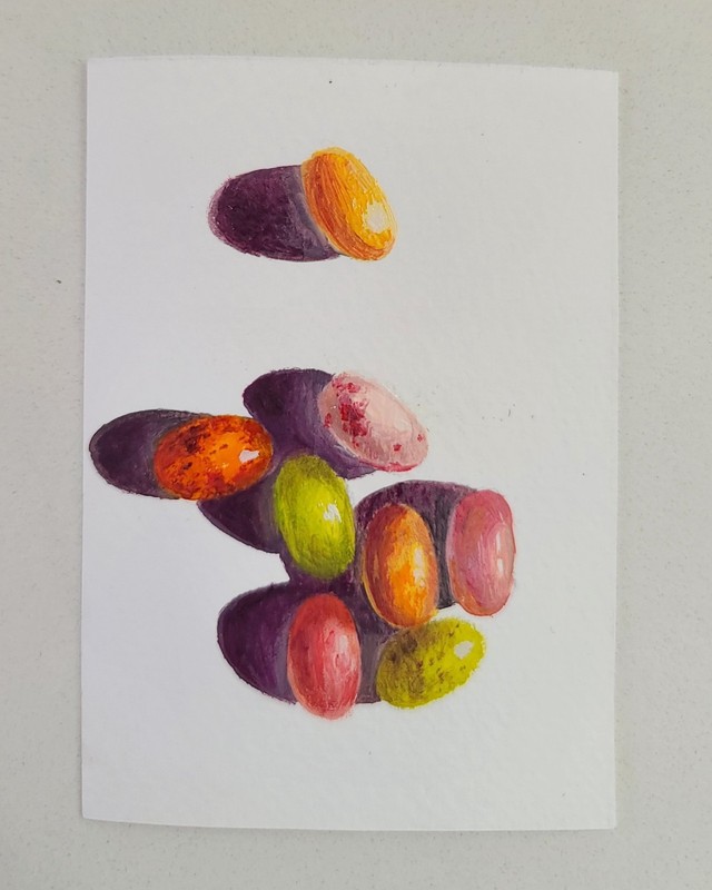 Original ACEO Oil Painting – Jelly Bean Study #3 – Shayna Leib – #3/100