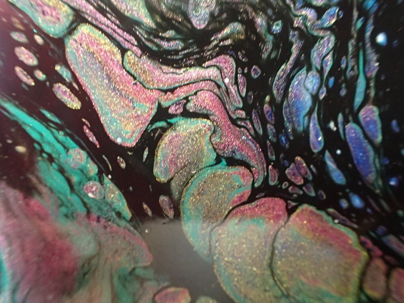 Original Abstract Acrylic Fluid Pour Painting 16x20 Canvas Resin Coated AR2 gallery