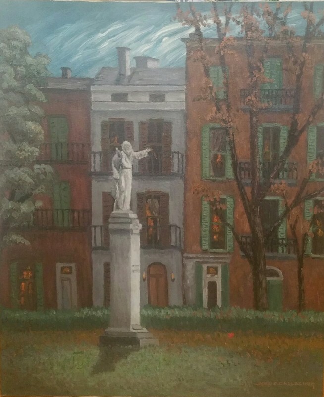 EVENING PIPER’S ALLEY NEW ORLEANS JULY ’96 OIL PAINTING 24″x20″ JOHN C GALLAGHER