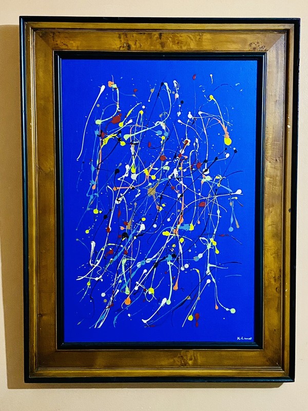 Beautiful Ken Lamar Signed Original Abstract Painting “Entanglement I” 18 X 26 gallery
