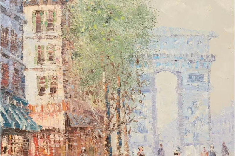 Caroline C Burnett Paris Arc de Triomphe Oil Painting Paris Street Scene gallery