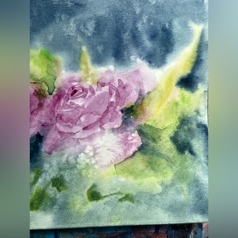Original Peonies Painting watercolor art Floral Garden By Artist Artettina gallery