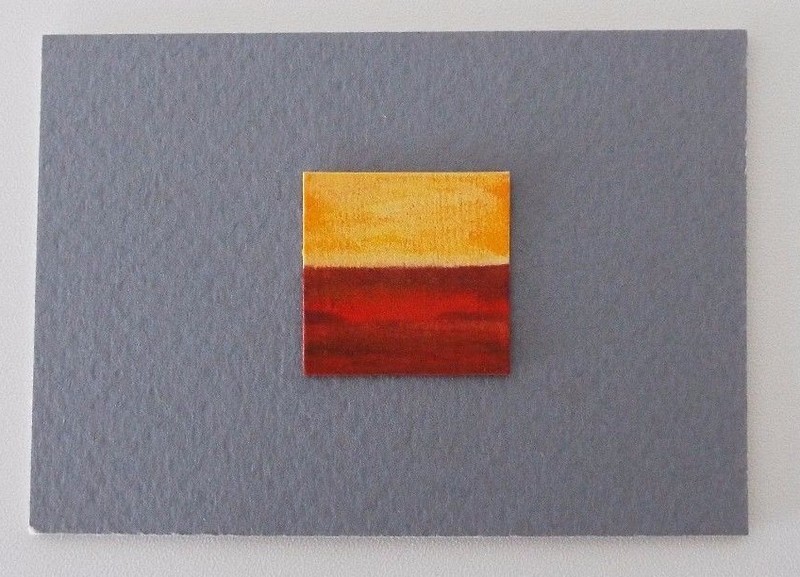 SUNSET RED VALLEY Miniature Soft Pastel Painting 1"x1" Julia Garcia Art NEW gallery
