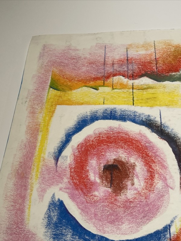 ANTIQUE DRAWING ABSTRACT MID CENTURY MODERN LISTED AMERICAN WALTER E COHEN JR gallery