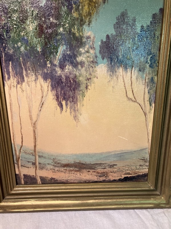 C M Melvin Framed Signed Painting of Wisteria Tree gallery