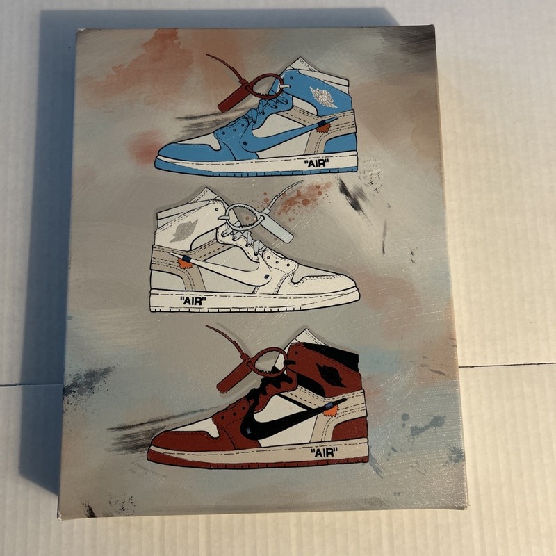 Air Jordan Pop Art Sneaker Canvas Painting Handmade Sports Fashion Art